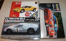 Maßstab 1:24 Italeri Miura, Fujimi Ford GT40, Revell Porsche Turbo Umbau Slotcar