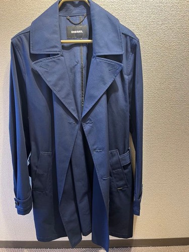 Diesel navy cotton trenchcoat - navy,