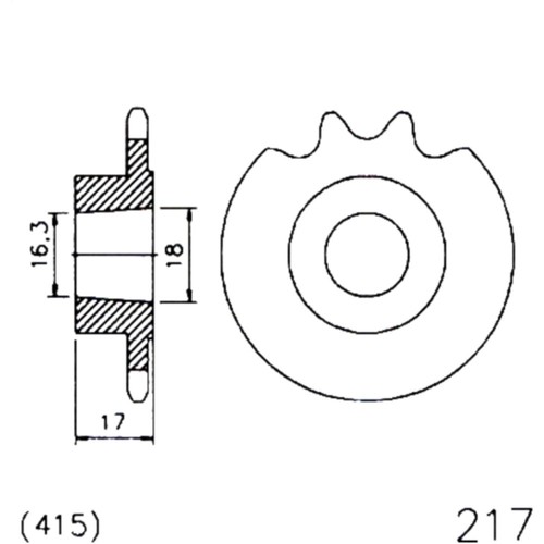 Zahnrad ritzel 11z teilung 415 - ritzel,