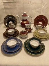 Kaffeeservice Reichenbach Porzellan Kobalt Gold Tee 23 tlg.Gold Service Rarität