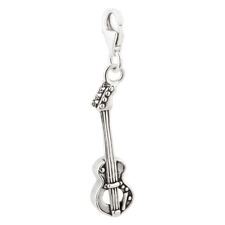 Charm / Anhänger Gitarre mit Karabinerverschluß aus 925 Sterling Silber