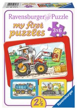 3 x 6 Teile Ravensburger Kinder my first puzzles Bagger Traktor Kipplader 06573