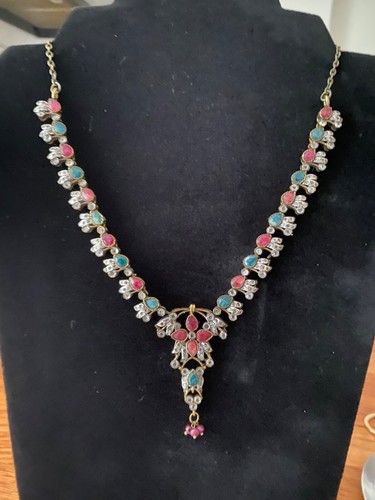Kette vintage collier - , rubine