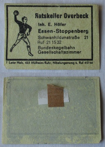 Streichholzetikett ratskeller - streichholzetikett,