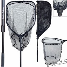 DELTA FISHING Aluminium Tele Boots Falt Kescher 2,60m Gummiert Kopf 65x55cm Kva