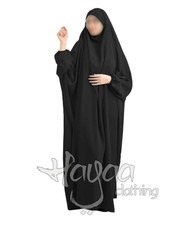 BLACK French Jilbab Overhead