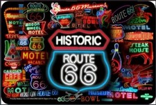 cooles US Schild Route 66 Neon Collage ca. 20 x 30  cm Highway Interstate muscle