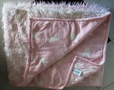 PLAYBOY Wende-Plüschdecke rosa-weiß Zottellook/Bunnys allover ?w. NEU 2007 RAR