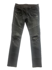 Balmain Paris Moto Black Denim
