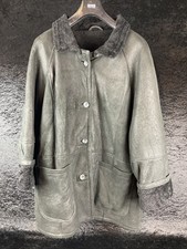 Leder Mantel Wildleder Vintage Hochwertig Retro Schwarz Jacke Auflösung