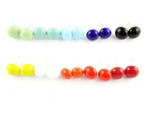 Ohrstecker Linsenform opak 9 - 11 mm Farbauswahl - Handarbeit aus Glas