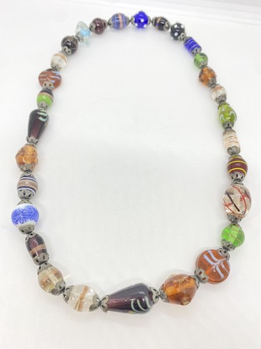 Murano glas kette - collier, bunt