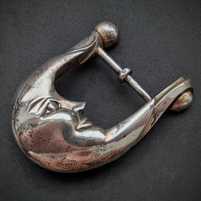 Vintage Gürtelschnalle Kieselstein Cord Mond Sterling Silber 925 alt 1988 