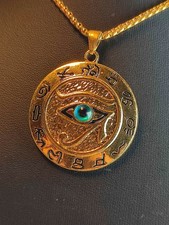 Damen Halskette in Gold Ägypten Göttin Nil Isis Pharao Auge des Horus groß