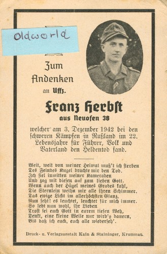 Wk2 sterbebild deathcard - wk2,