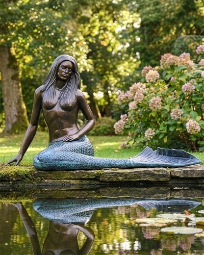 Große bronze meerjungfrau - große,