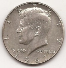 USA 50 Cents HALF DOLLAR 1967, J.F. Kennedy, Silber