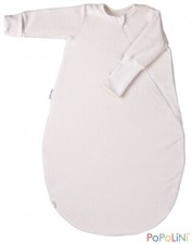 Popolini iobio Schlafsack 1/1 Baumwollvlies GOTS Langarm aus Bio-Baumwolle Ecru