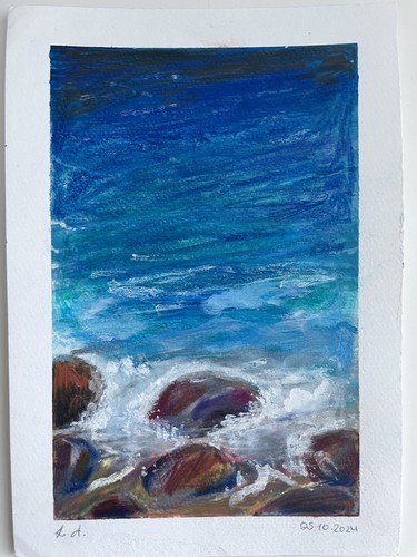 Original aquarell strand - aquarell,