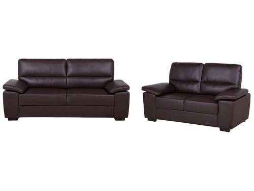 Sofa set kunstleder dunkles - sofa,