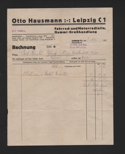 Leipzig rechnung 1934 - leipzig,