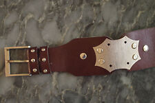 ECHT LEDER NIETEN GÜRTEL BRAUN LEDERGÜRTEL NIETENGÜRTEL 6CM BREIT TAILLENBETONT