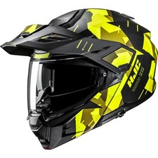 Motorrad Helm L - HJC i80 Roki Klapphelm - schwarz-fluogelb matt