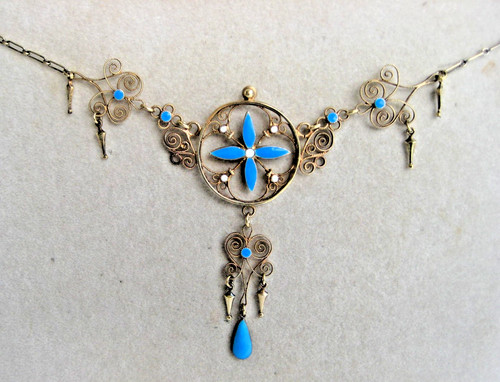 Jugendstil collier 800 silber - collier,