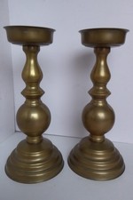 Paar alte Messing Kerzenständer 30 cm hoch Kandelaber Leuchter 2,2 kg schwer