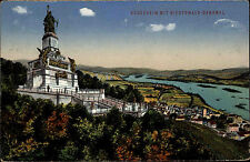 RÜDESHEIM Rhein AK dt. Reich 1913 Niederwald Denkmal Blick auf die Rhein Ebene