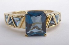 Ring Blautopas 375 9K Gelb