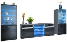 Wohnwand Lowboard Vitrine