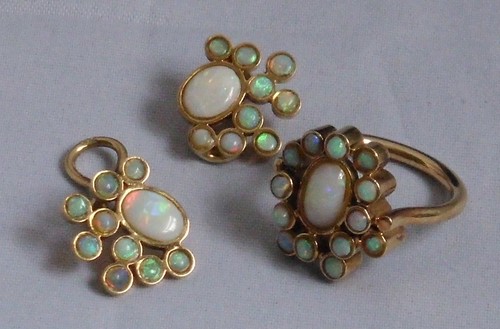 Set ring ohrringe opal - ring,