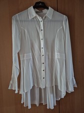Vokuhila Tredy Bluse Weiss 38