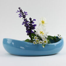 Ikebanaschale Mame oval, hellblau 25 x 16 cm, original Japan