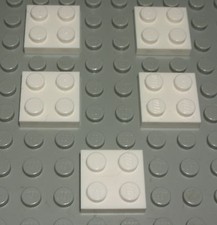 Lego Plate 2x2 White 5 Pieces