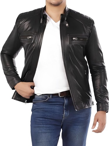 Herren lammfell lederjacke - lammfell,