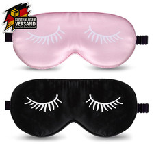 Seiden Schlafmaske Augenmaske Schlafbrille Damen Bequem Augenbinde Seide 2 Stück