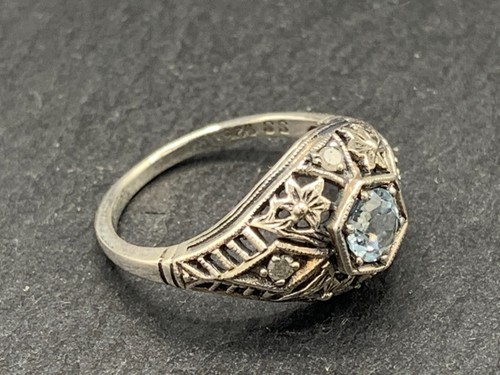 Ring blautopas diamant - blautopas,