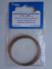 EDELSTAHLSEIDE Schmuckdraht goldfarben 0,4 mm 4 m hobby time