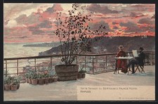 Ansichtskarte Naples, Sur la Terrasse du Bertolini´s Palace Hotel 