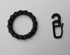 10 Gardinenringe Schmiedeoptik schwarz für 12 - 14 - 16 - 20 mm Gardinenstangen