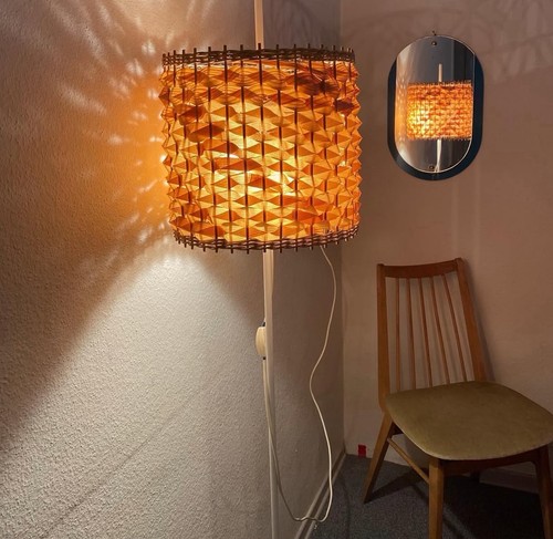 Stehlampe orange weiß runder - orange/weiß,,