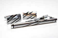 Lodestar Silver Milky Way Manschettenknöpfe & Krawattennadel 17-LU9147/576