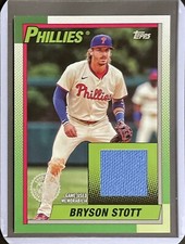 Bryson Stott Jersey Patch - 2025 Topps Baseball - 1990 Relic Card - Game-used