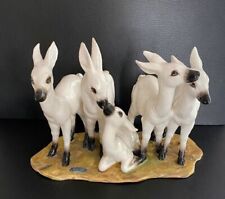 Italienische Gioielleria Jugendstil Keramik Figur Ziegen signiert Etikett