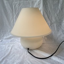 Limburg - Designer Glas Tischlampe Weiß – Milchglas „Pilzlampe“