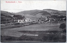 Alte AK Eisenbahn Landschaft Rottenbach Thüringen Deutschland