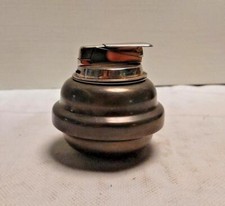 Vintage: ? Zinn FEUERZEUG Kugel rund Tischfeuerzeug stehend, ca. 1950er Jahre