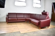 Ledersofa Gepade rot Ledercouch Lederecksofa Sofa Couch Ecksofa